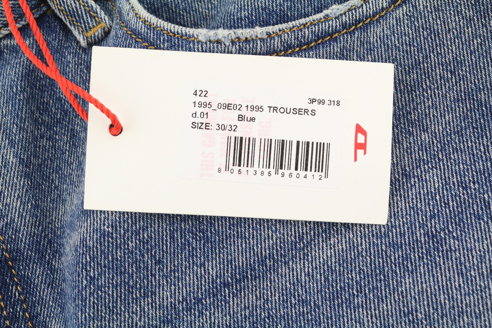 DIESEL 1995 09E02 Men Jeans W30/L32 Blue Distress Ripped Slim Straight RRP$375