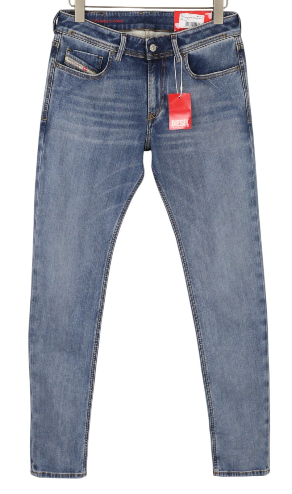 DIESEL 1979 Sleenker 09B66 Men Jeans W31/L34 Blue Faded Skinny Ft Zip Fly Denim