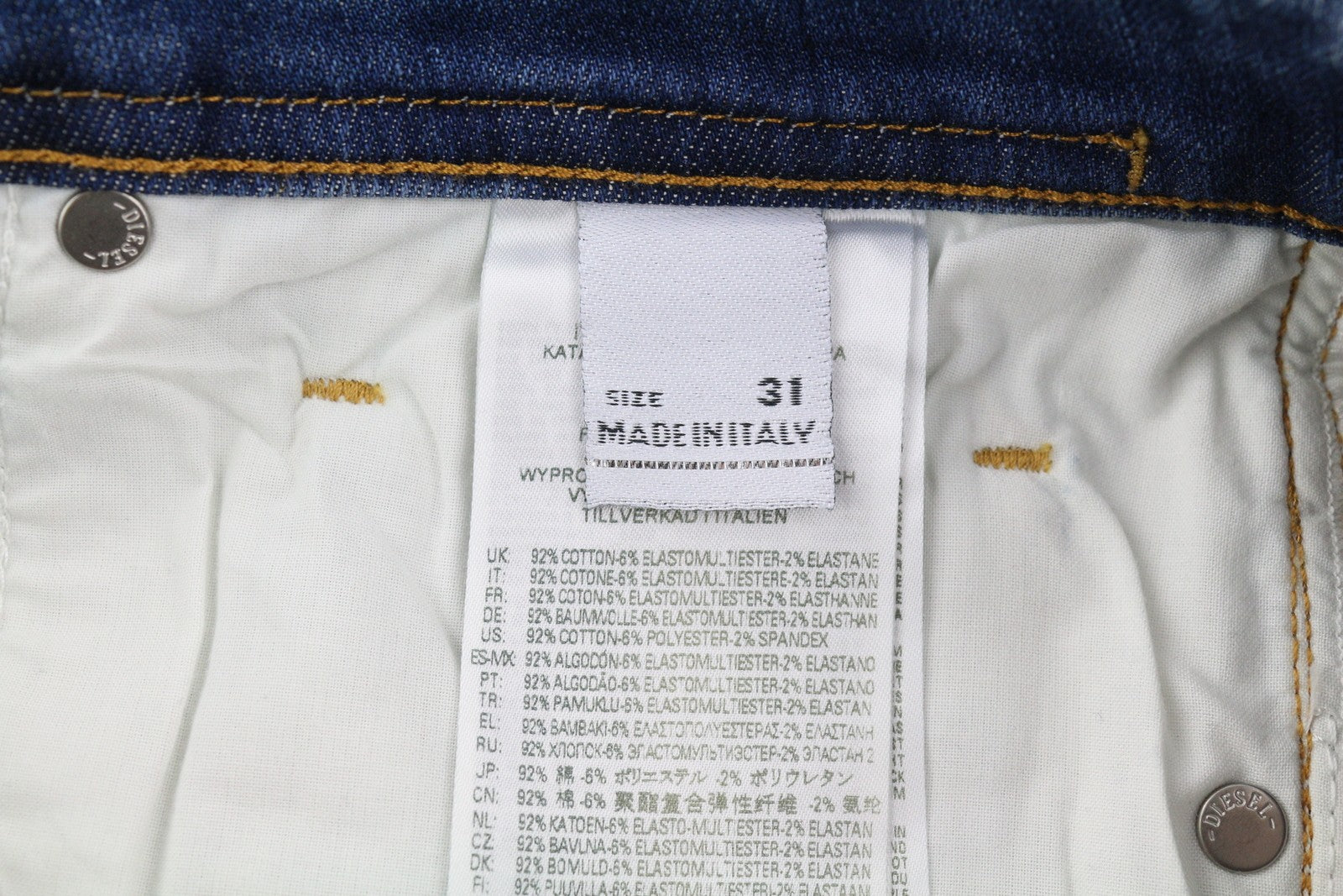 DIESEL 1979 Sleenker 09B66 Men Jeans W31/L34 Blue Faded Skinny Ft Zip Fly Denim