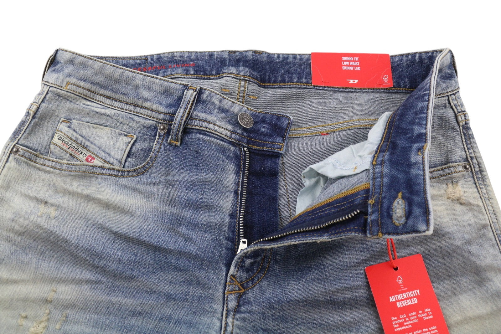 DIESEL 1979 Sleenker 068BI Men Jeans W32/L34 Distress Aged Look Skinny RRP€319