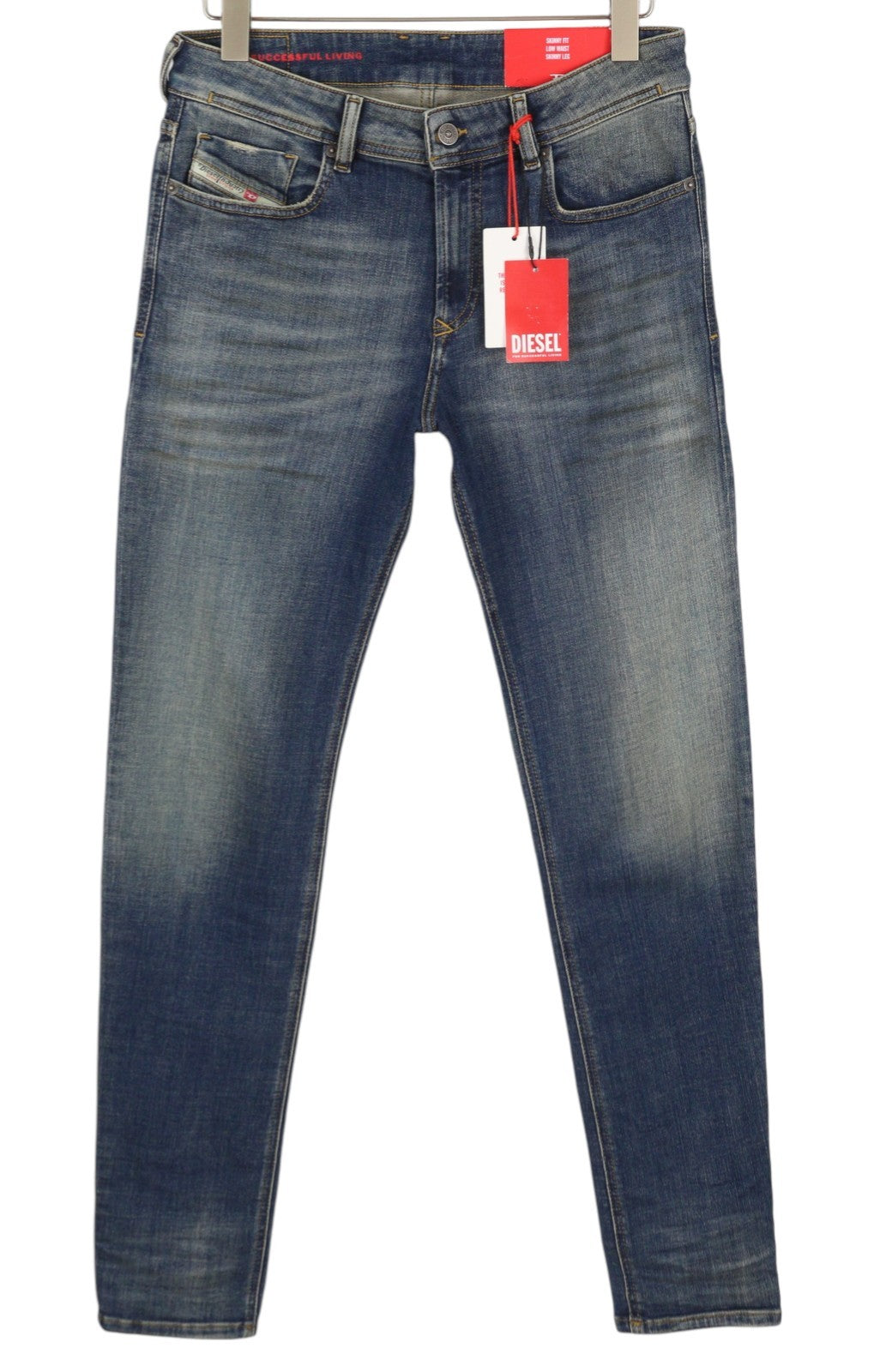 DIESEL 1979 Sleenker 09D94 Men Jeans W31/L32 Blue Aged Look Skinny Low RRP€255