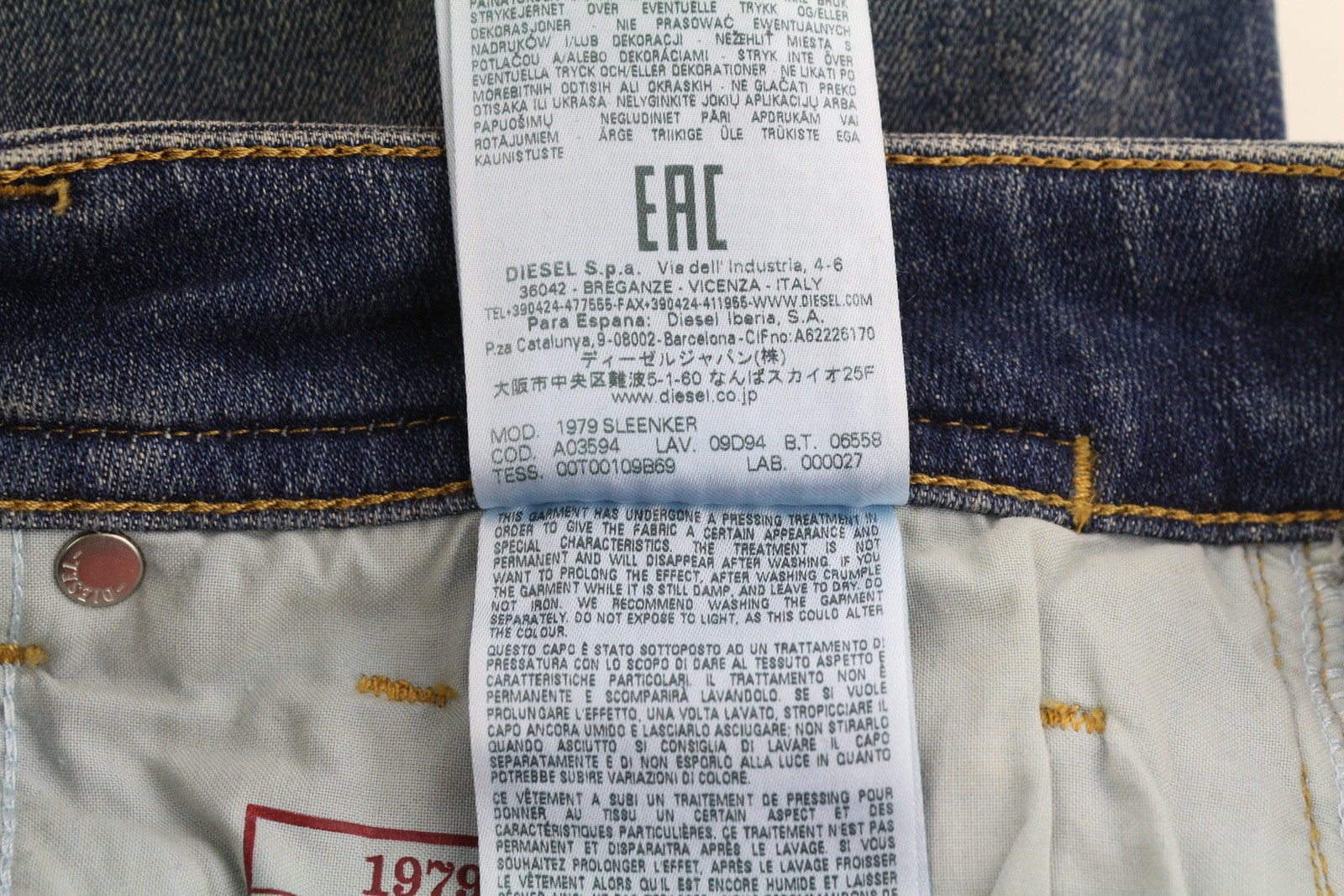 DIESEL 1979 Sleenker 09D94 Men Jeans W31/L32 Blue Aged Look Skinny Low RRP€255