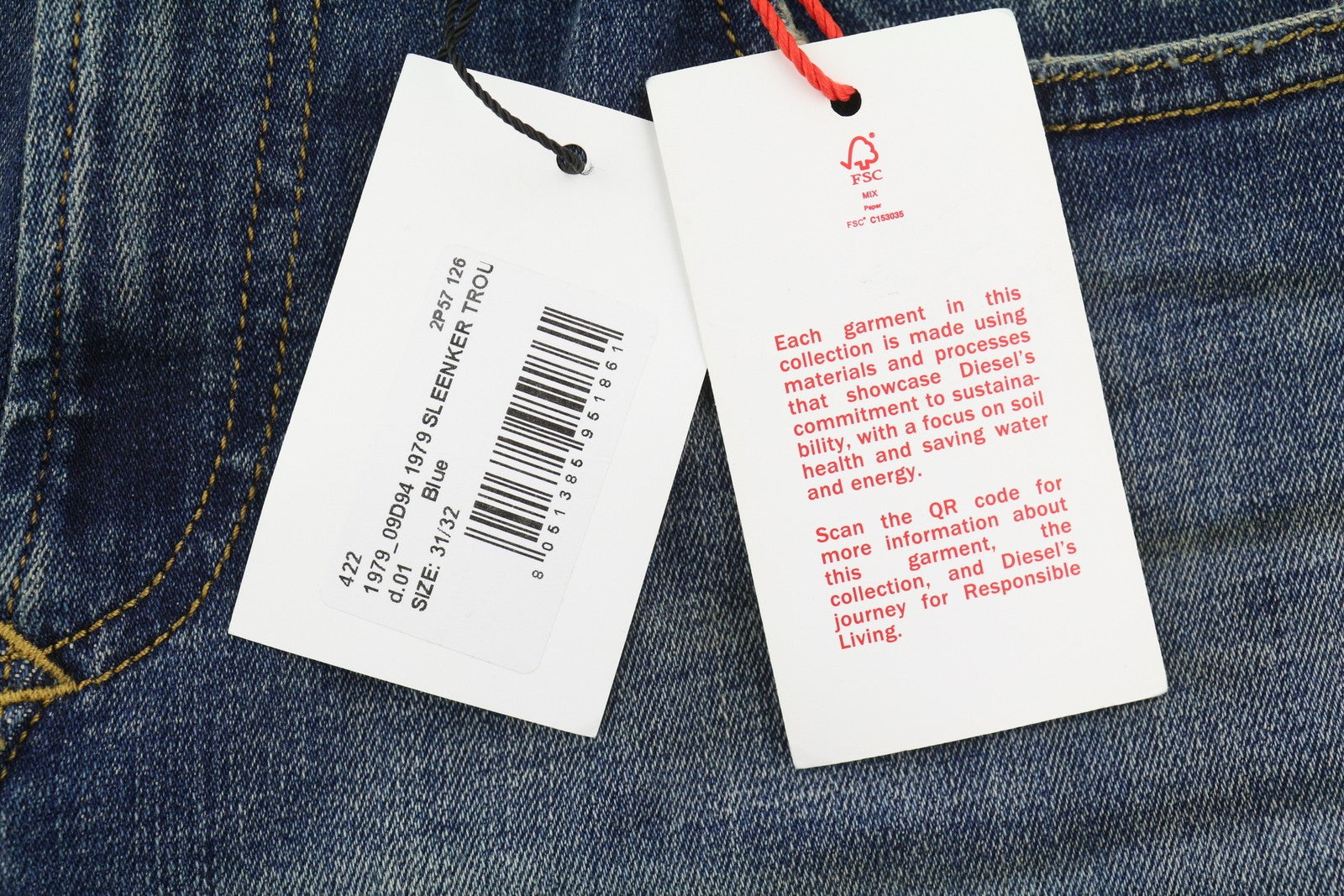 DIESEL 1979 Sleenker 09D94 Men Jeans W31/L32 Blue Aged Look Skinny Low RRP€255