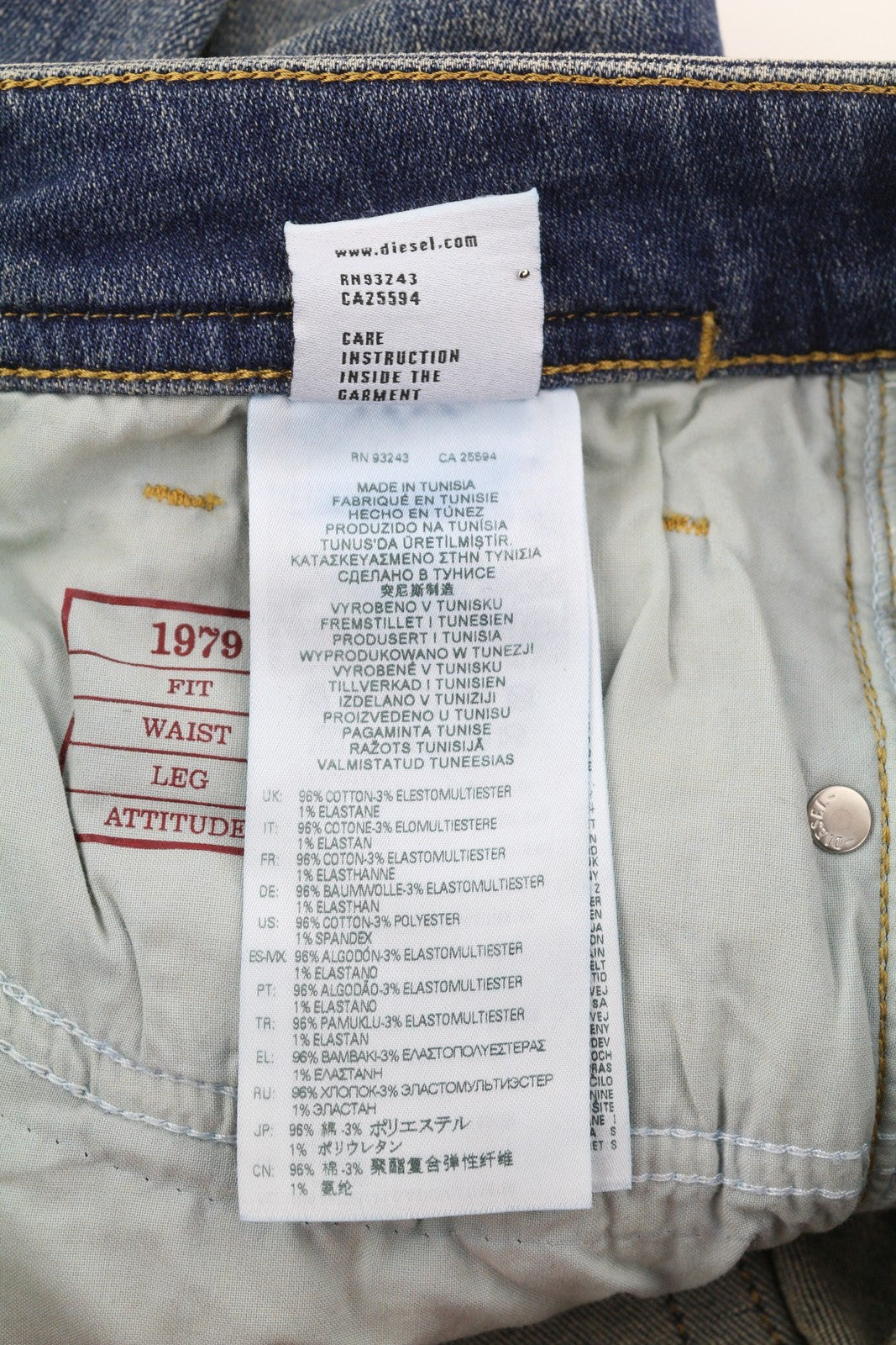 DIESEL 1979 Sleenker 09D94 Men Jeans W31/L32 Blue Aged Look Skinny Low RRP€255