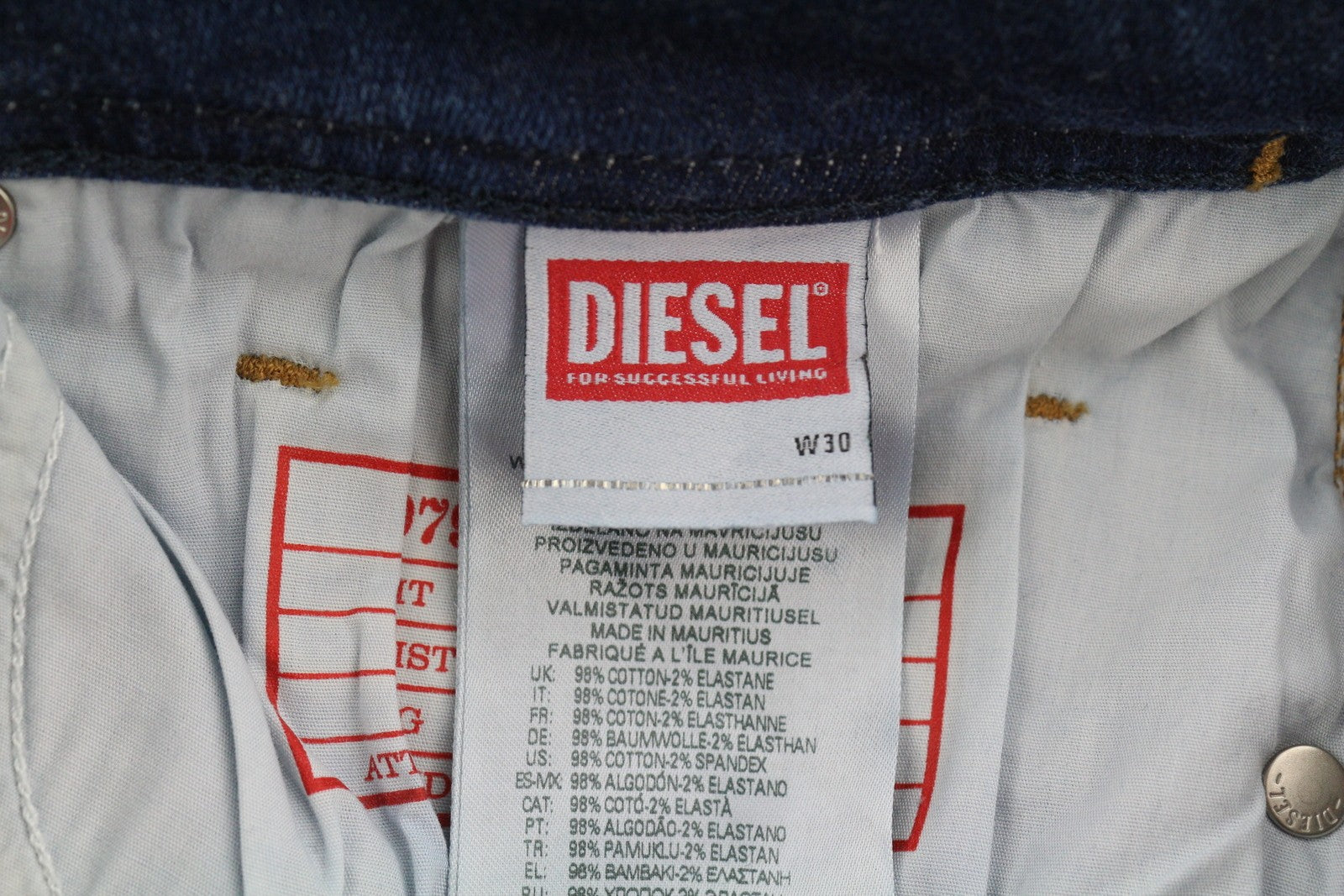 DIESEL 1979 Sleenker 0PFAW Men Jeans W30/L30 Blue Faded Skinny Low Waist RRP$250