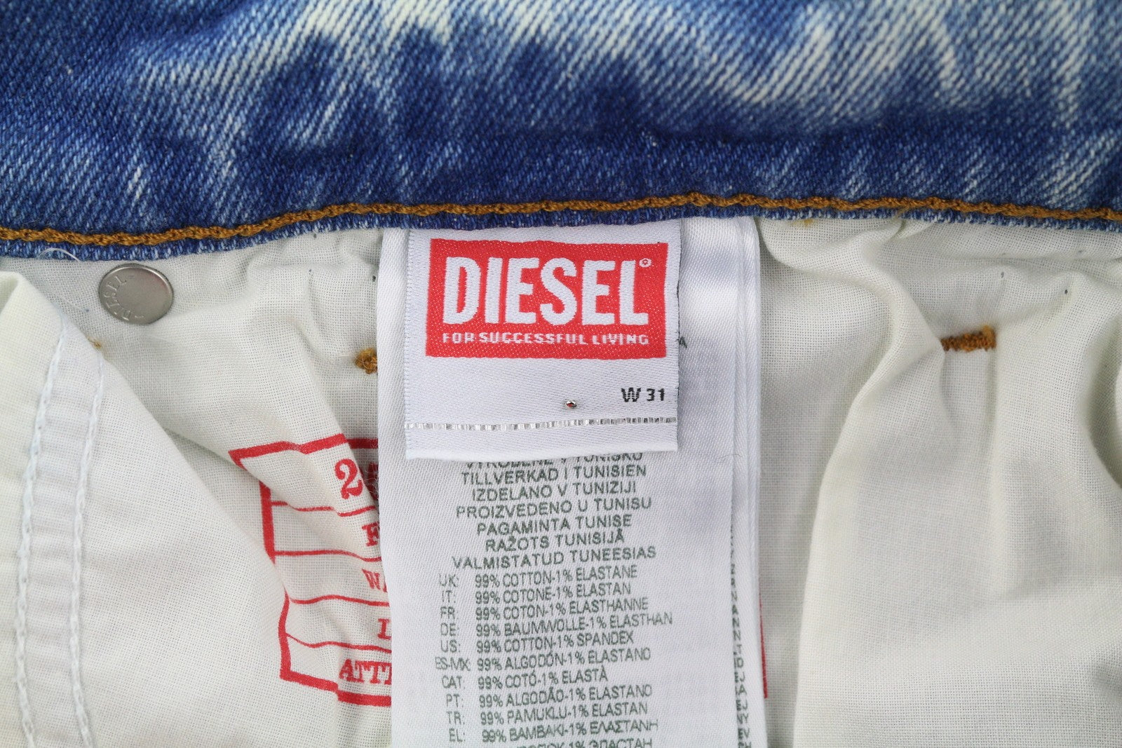 DIESEL 2005 D-Fining 09E86 Men Jeans W31/L34 Blue Distress Regular RRP£220