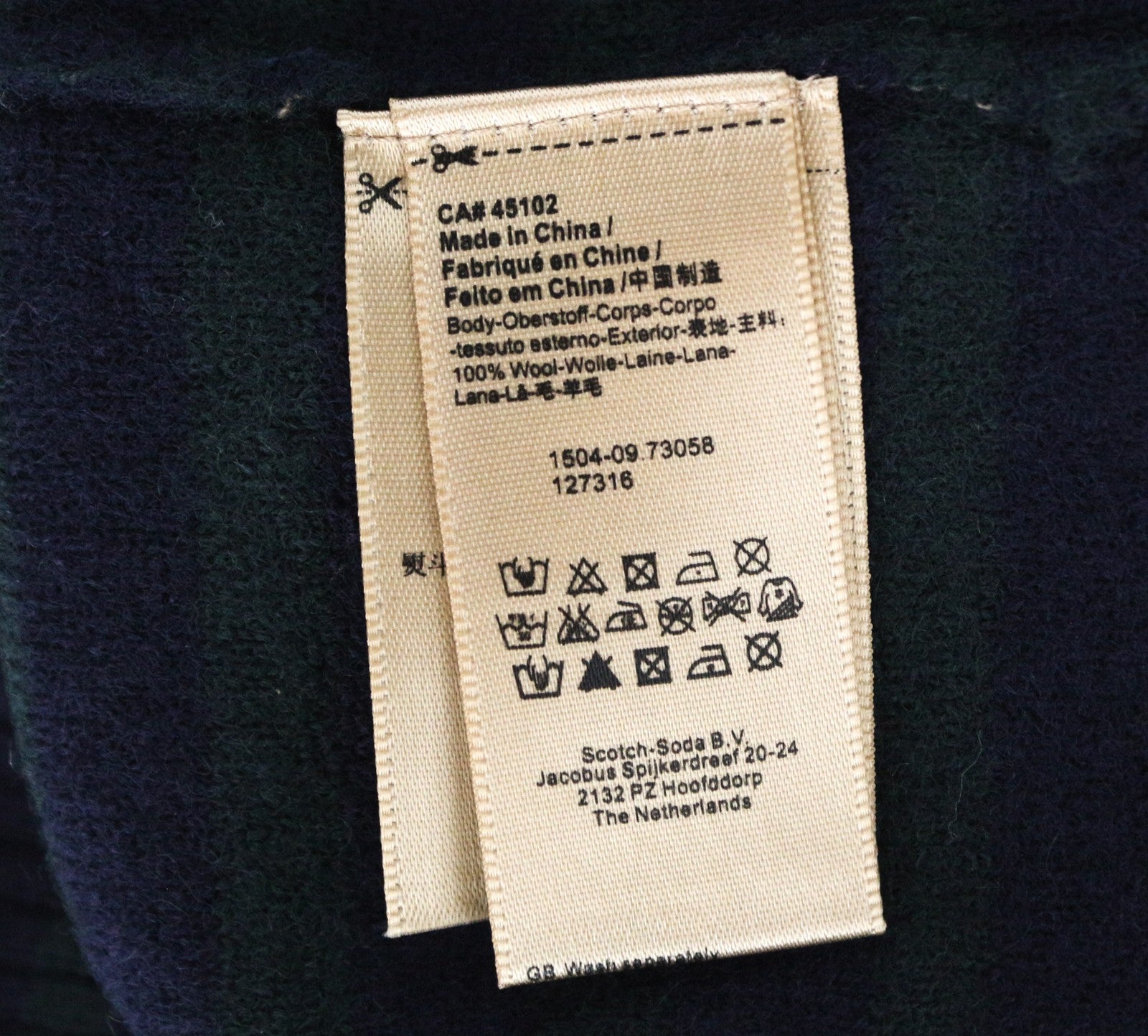 SCOTCH & SODA Men's OS Wool Beanie Duo Purple Blue Stripe Winter Set