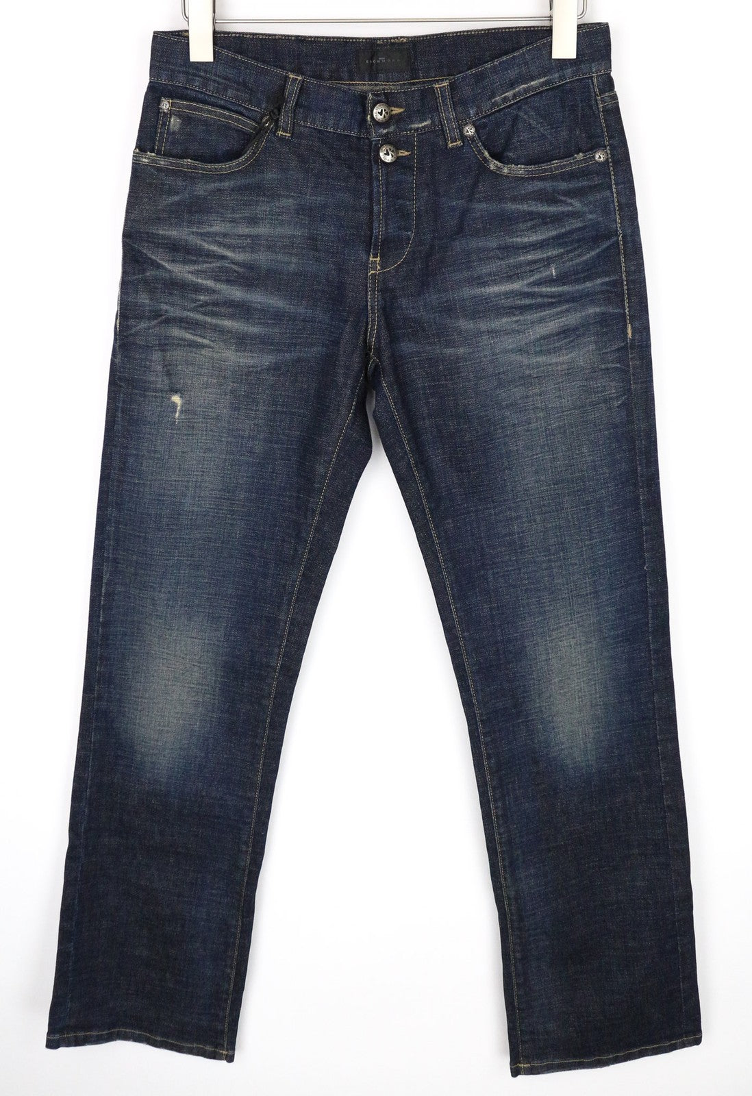 JOHN RICHMOND Men's Jeans 31 Blue Washed Denim Stretch Regular Fit