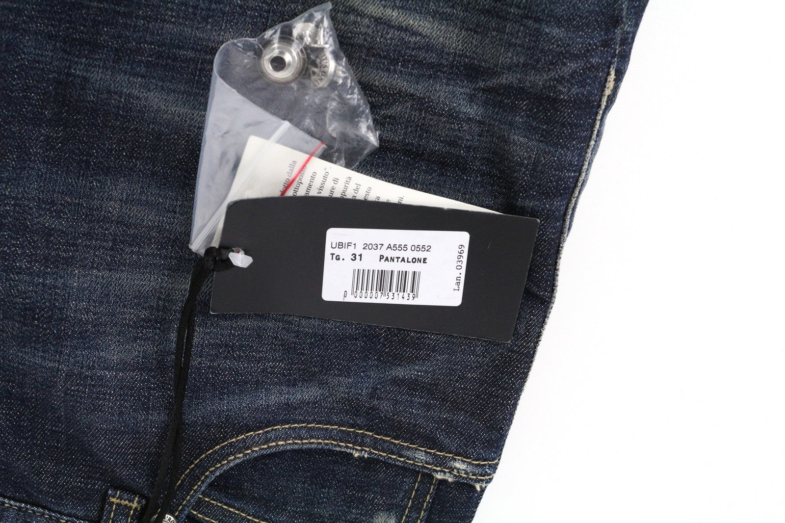 JOHN RICHMOND Men's Jeans 31 Blue Washed Denim Stretch Regular Fit