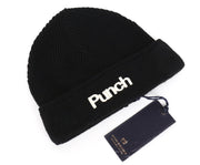SCOTCH & SODA Men's OS Knitted Logo Beanie Hat in Black Wool Blend