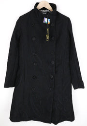 DESIGUAL Innocense Women's Coat ~38 Black Wool Cotton Blend Double Front