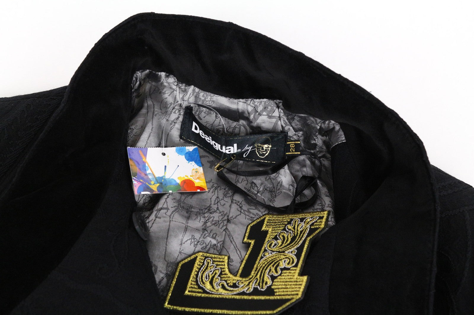 DESIGUAL Innocense Women's Coat ~38 Black Wool Cotton Blend Double Front