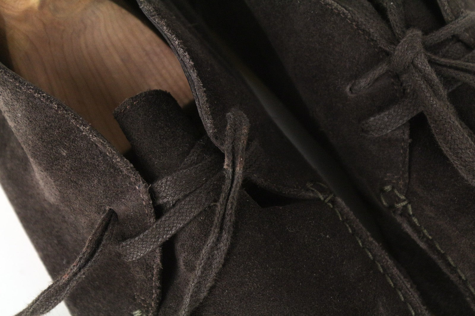 SUITSUPPLY Men's EU44 Dark Brown Suede Leather High-Top Dress Lace Shoes