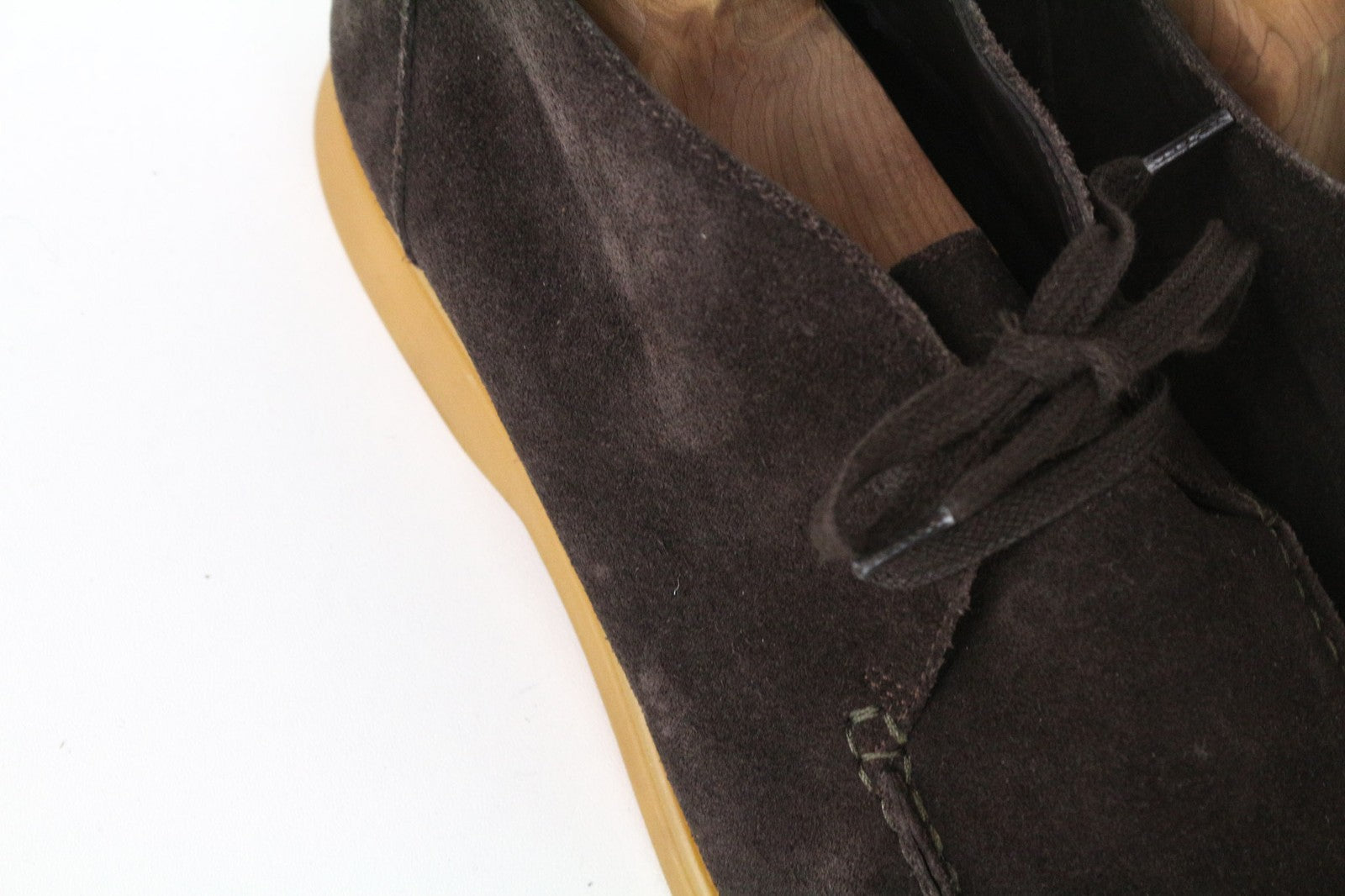 SUITSUPPLY Men's EU44 Dark Brown Suede Leather High-Top Dress Lace Shoes