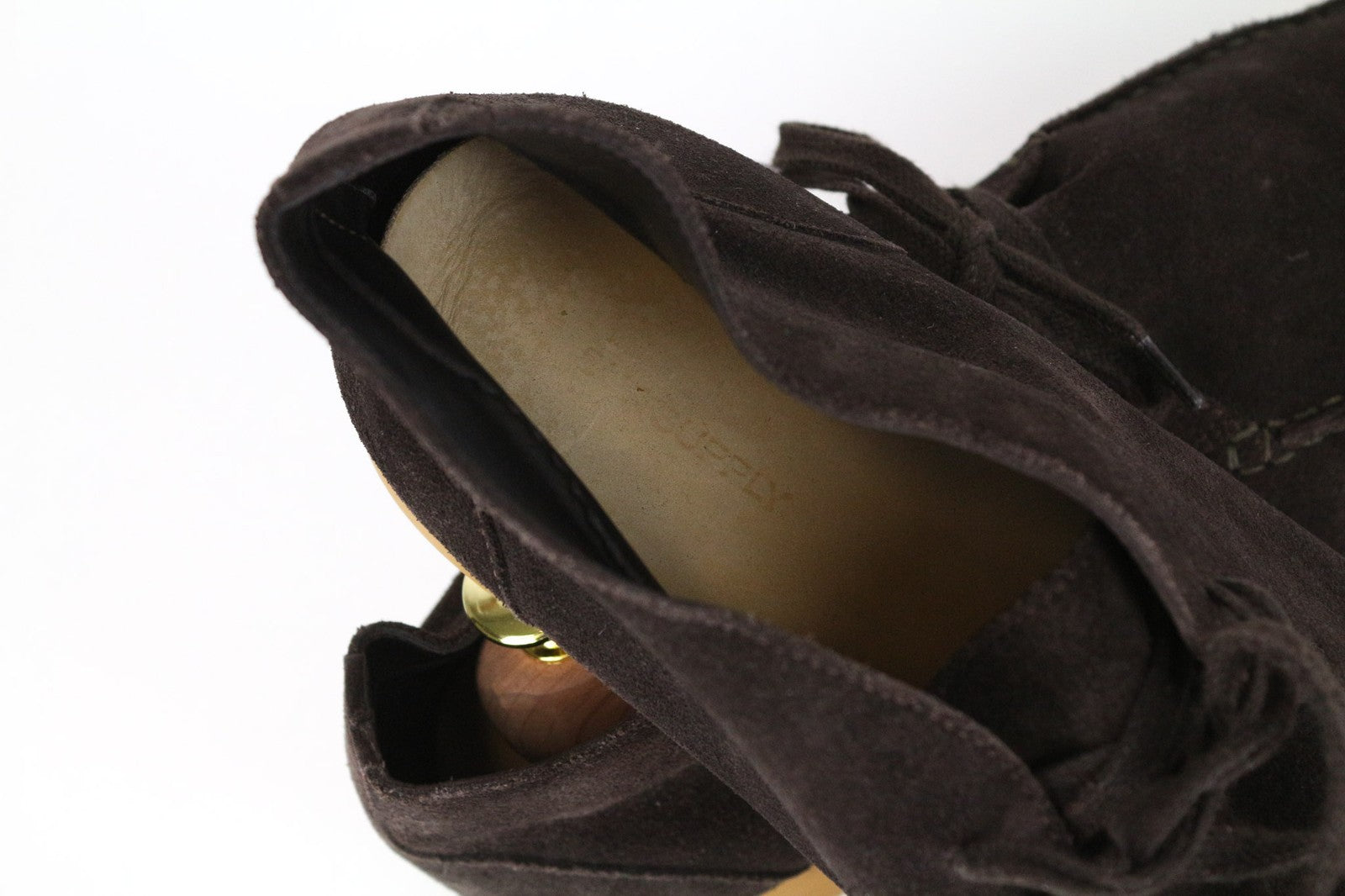 SUITSUPPLY Men's EU44 Dark Brown Suede Leather High-Top Dress Lace Shoes