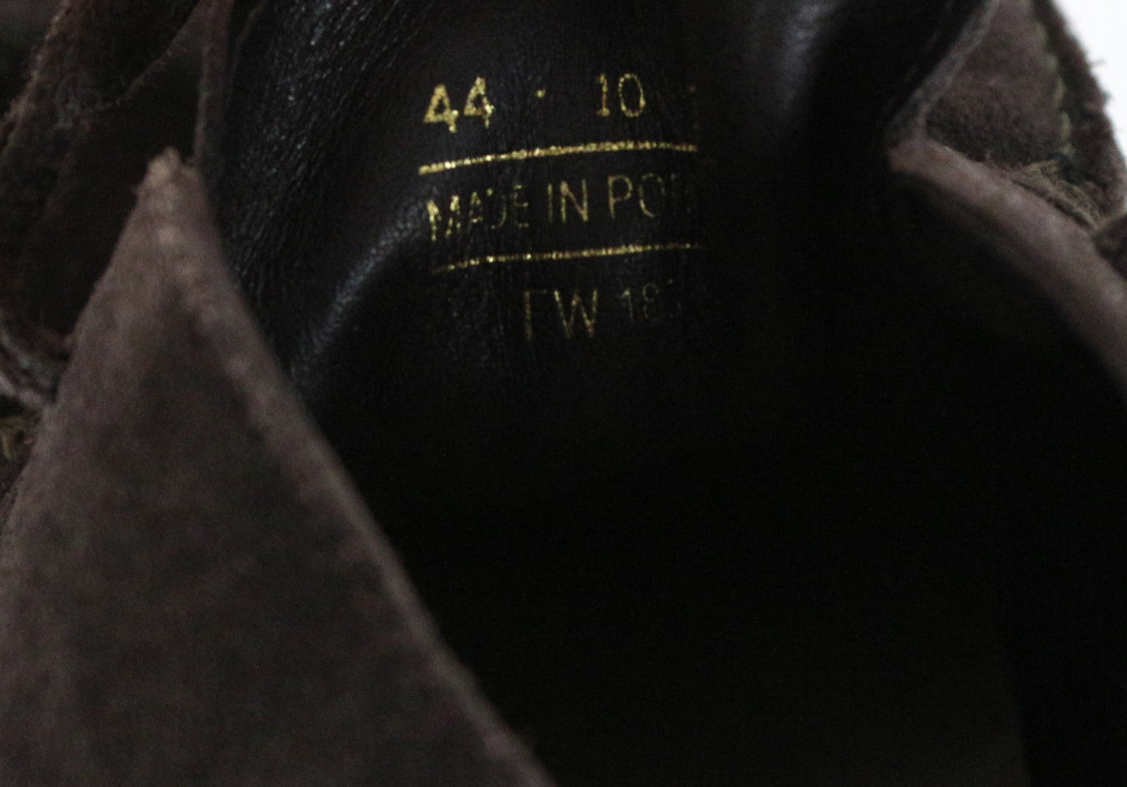 SUITSUPPLY Men's EU44 Dark Brown Suede Leather High-Top Dress Lace Shoes