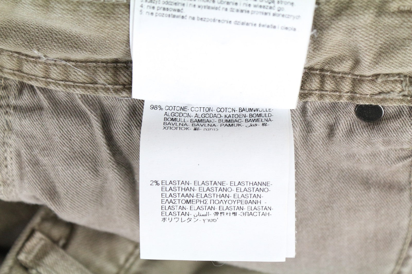 REPLAY Grover Men's W30/L34 Brown Straight Fit Button Cotton Stretch Jeans