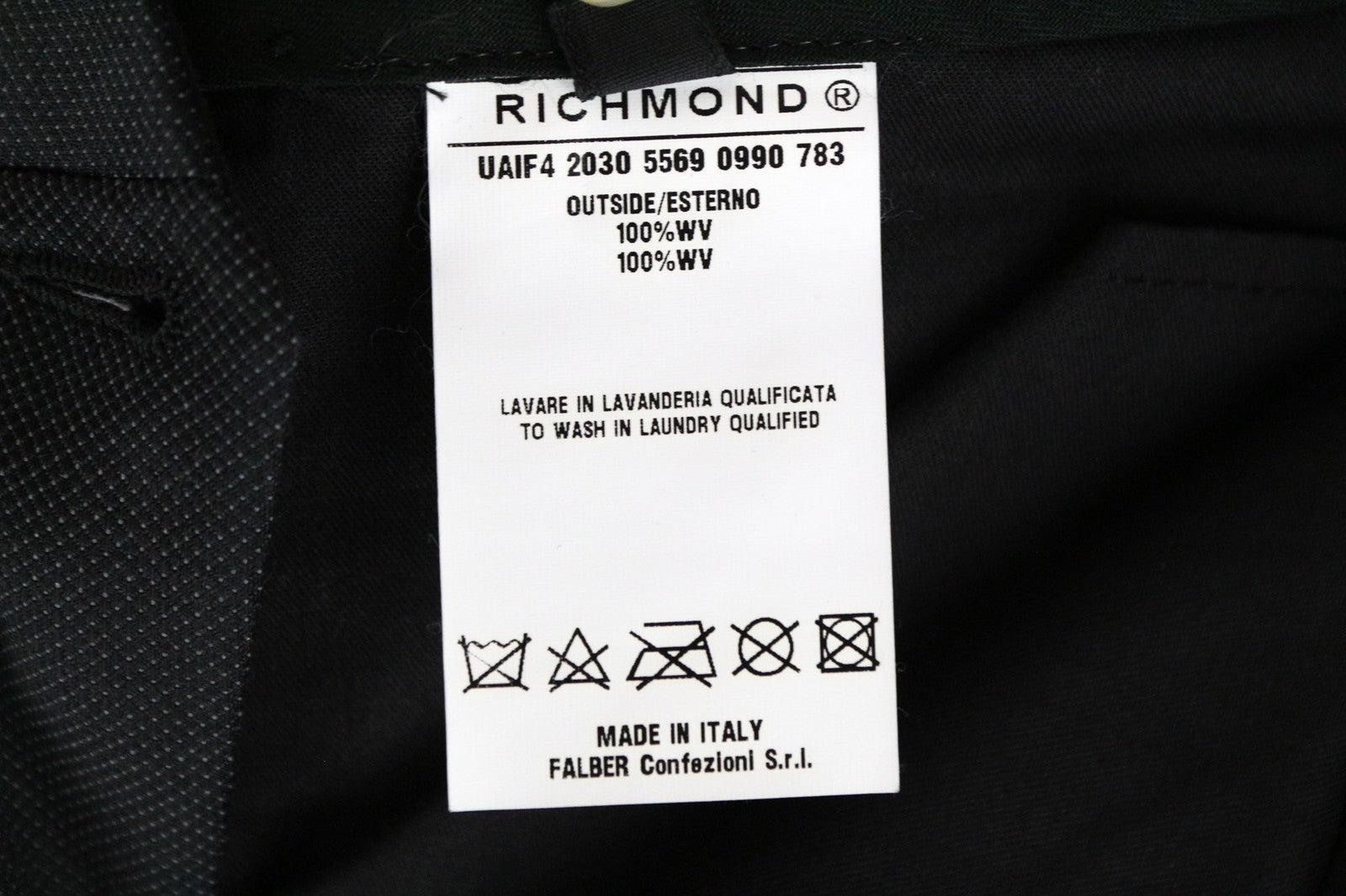 RICHMOND Men's 48 Dark Grey Wool Trousers with Pleats for Formal Look