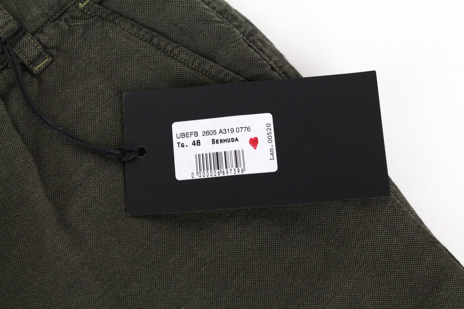 RICHMOND Men's Size 48 Green Cotton Linen Casual Summer Shorts