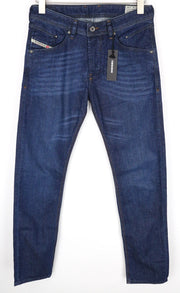 DIESEL Belther-R R845B Men's W28/L32 Tapered Blue Cotton Jeans Washed Look