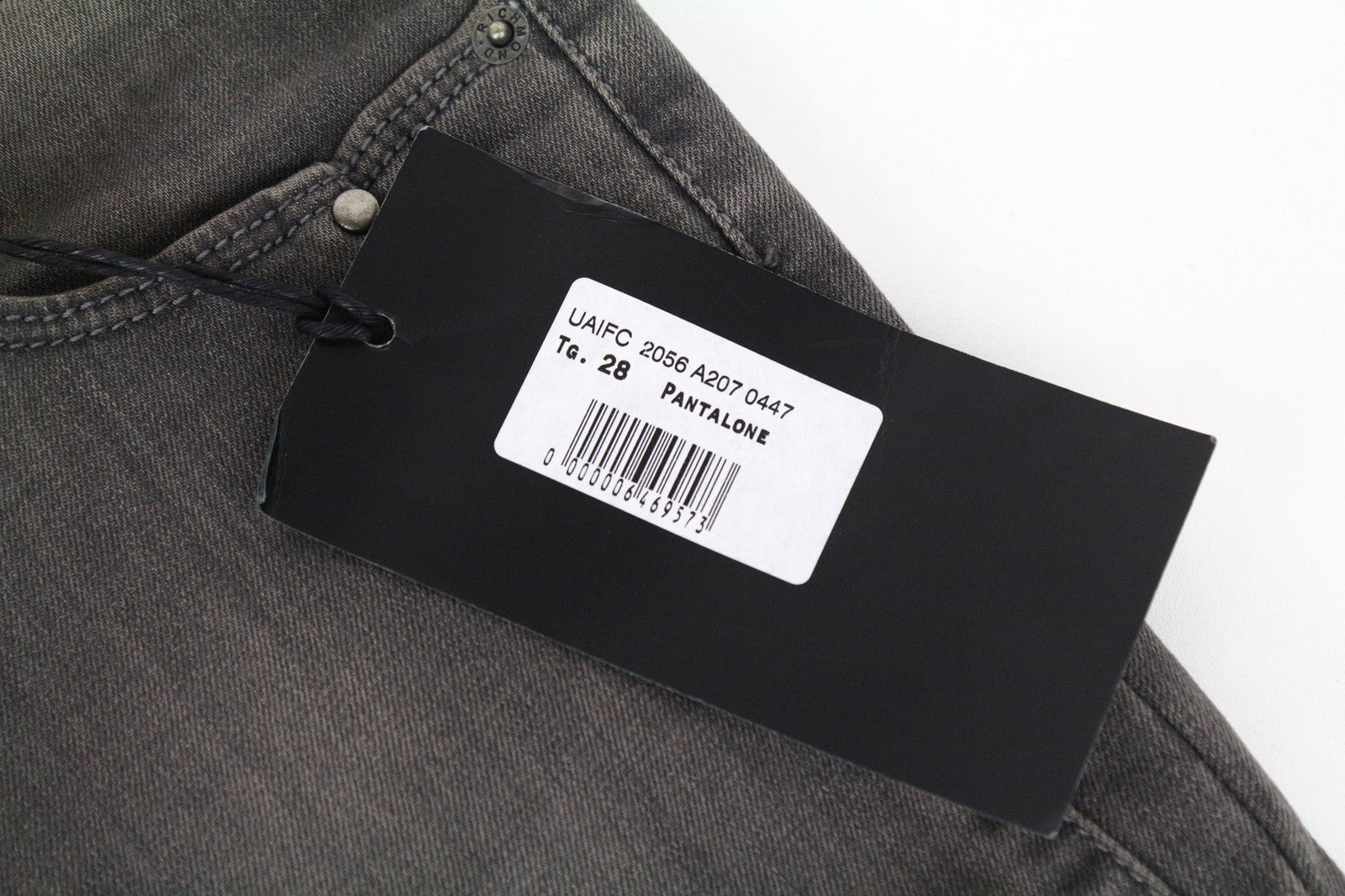 RICHMOND Men's Jeans 28 Grey Slim Fit Stretch Denim with Washed Finish