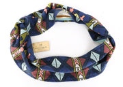 SCOTCH SHRUNK Boys' OS Blue Cotton Circular Patterned Scarf
