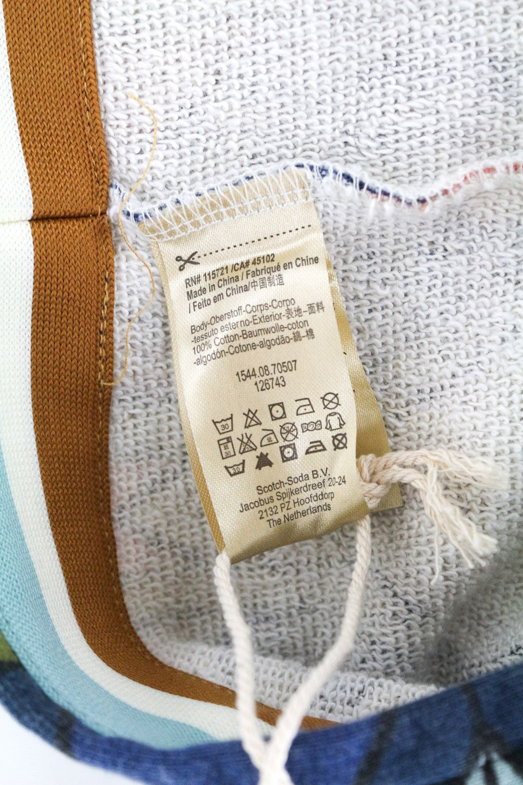 SCOTCH SHRUNK Boys' OS Blue Cotton Circular Patterned Scarf