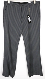 RICHMOND Men's 48 Grey Striped Wool Formal Trousers Dress Style