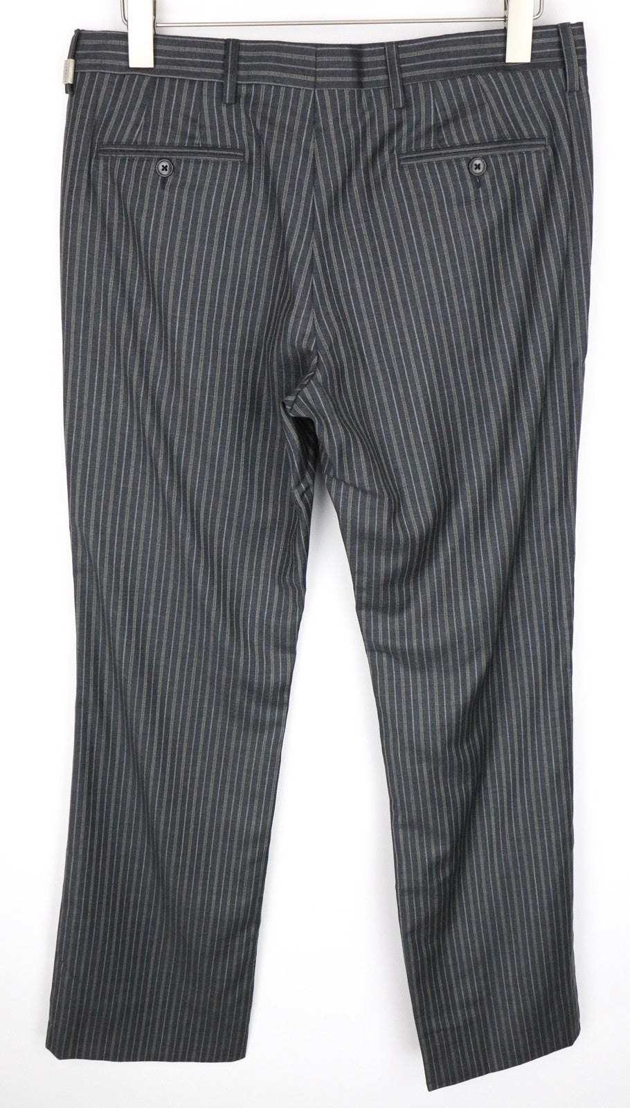 RICHMOND Men's 48 Grey Striped Wool Formal Trousers Dress Style