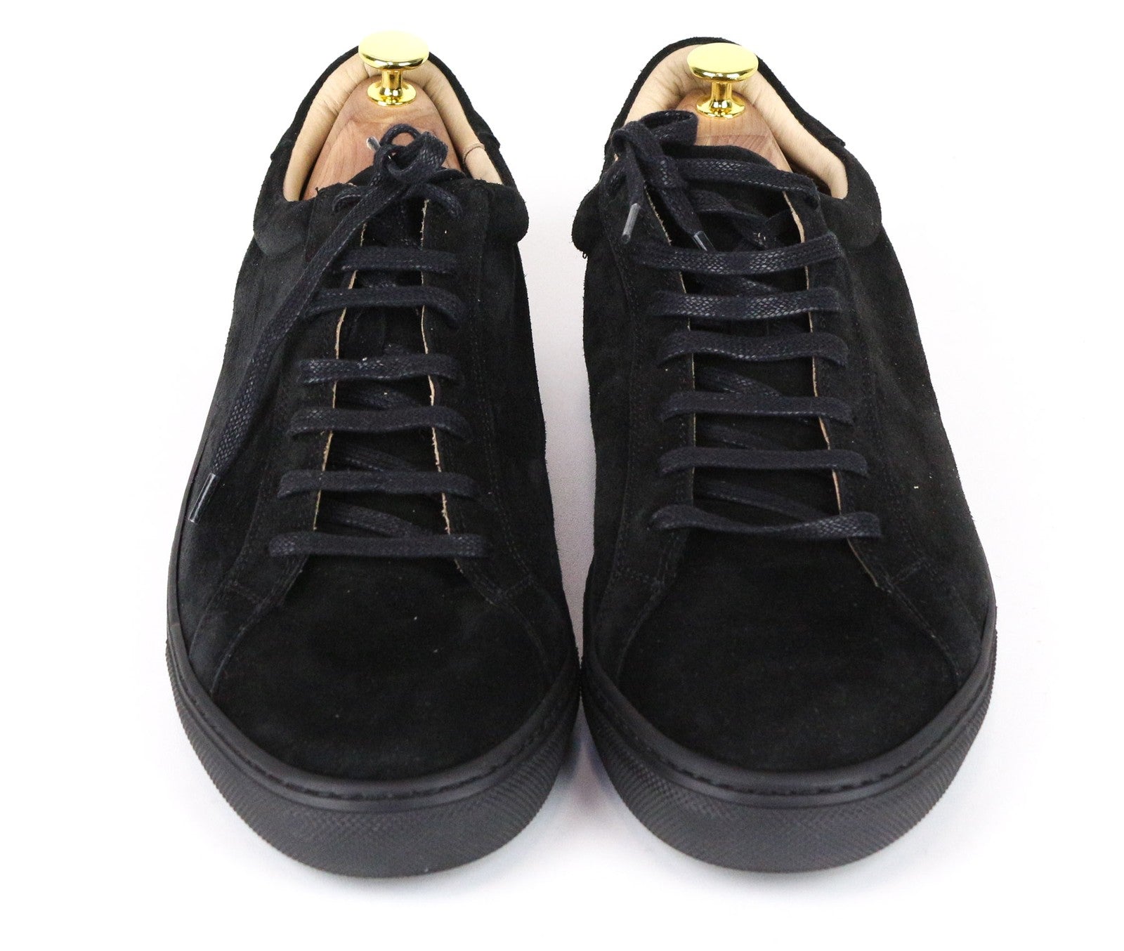 SUITSUPPLY Men's EU46 Black Suede Sneakers Laced Low-Top Casual Street Style