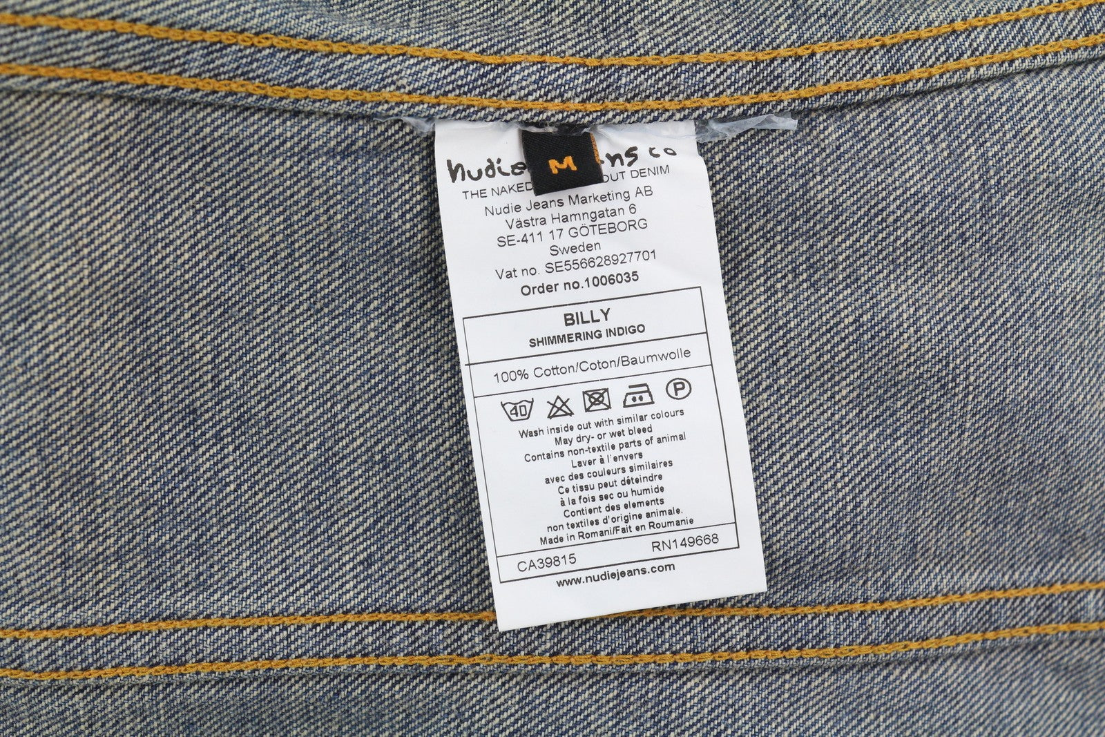 NUDIE JEANS Billy Men Jacket M Shimmering Indigo Button-Up Washed Denim Blue