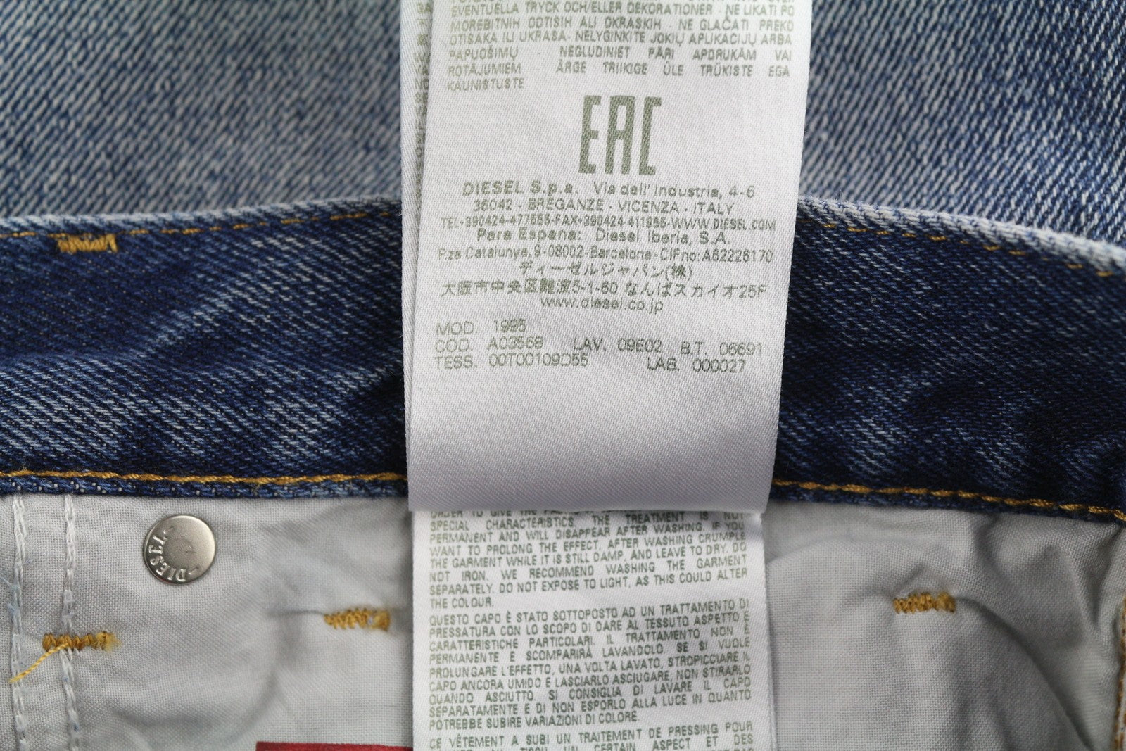 DIESEL 1995 09E02 Men Jeans W31/L32 Blue Distress Ripped Slim Straight RRP$375