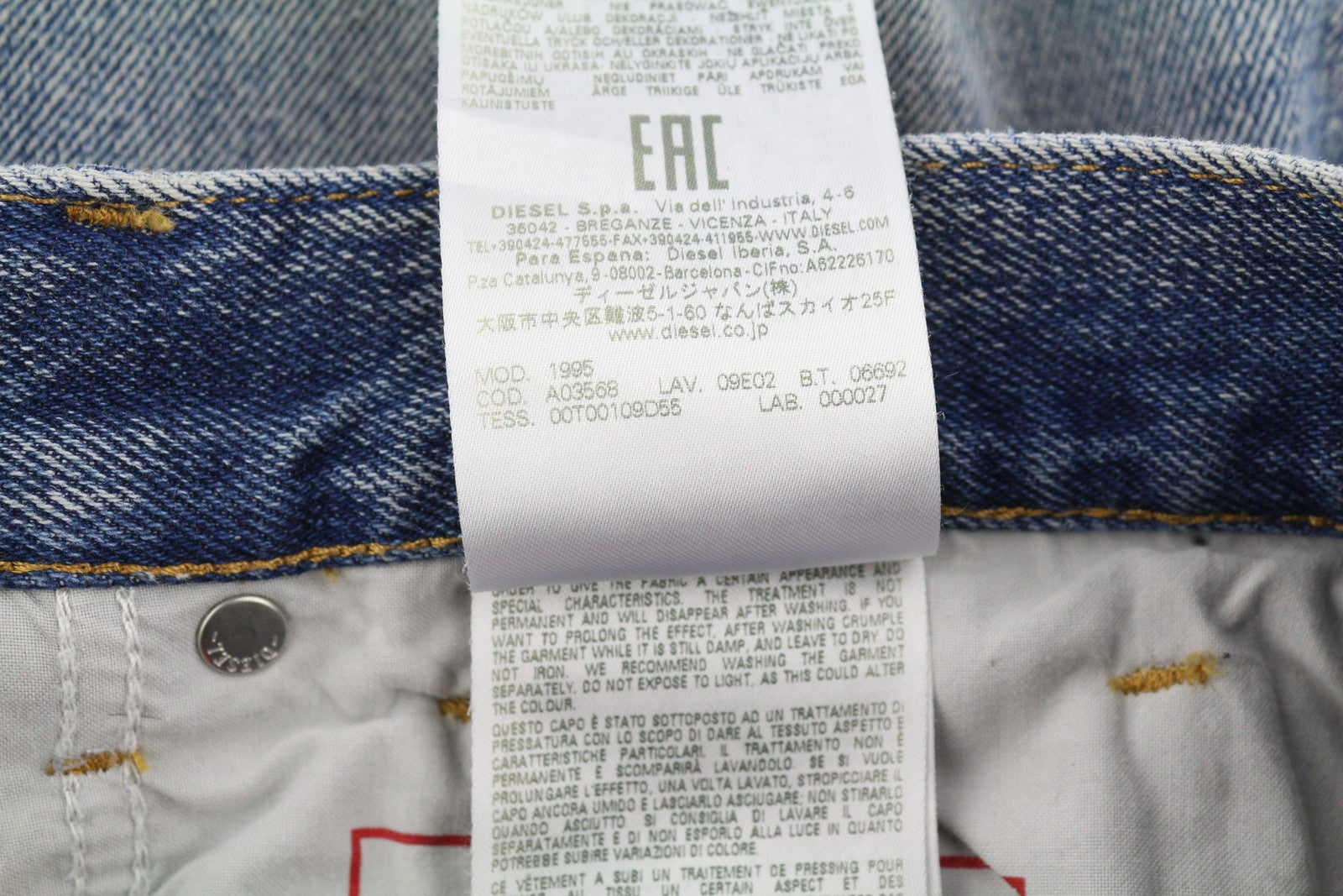 DIESEL 1995 09E02 Men Jeans W30/L32 Blue Distress Ripped Slim Straight RRP$375