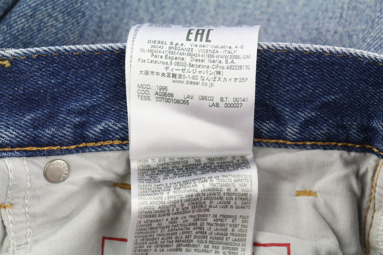 DIESEL 1995 09E02 Men Jeans W29/L32 Blue Distress Ripped Slim Straight RRP$375