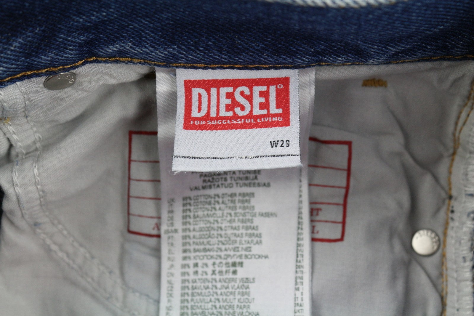 DIESEL 1995 09E02 Men Jeans W29/L32 Blue Distress Ripped Slim Straight RRP$375