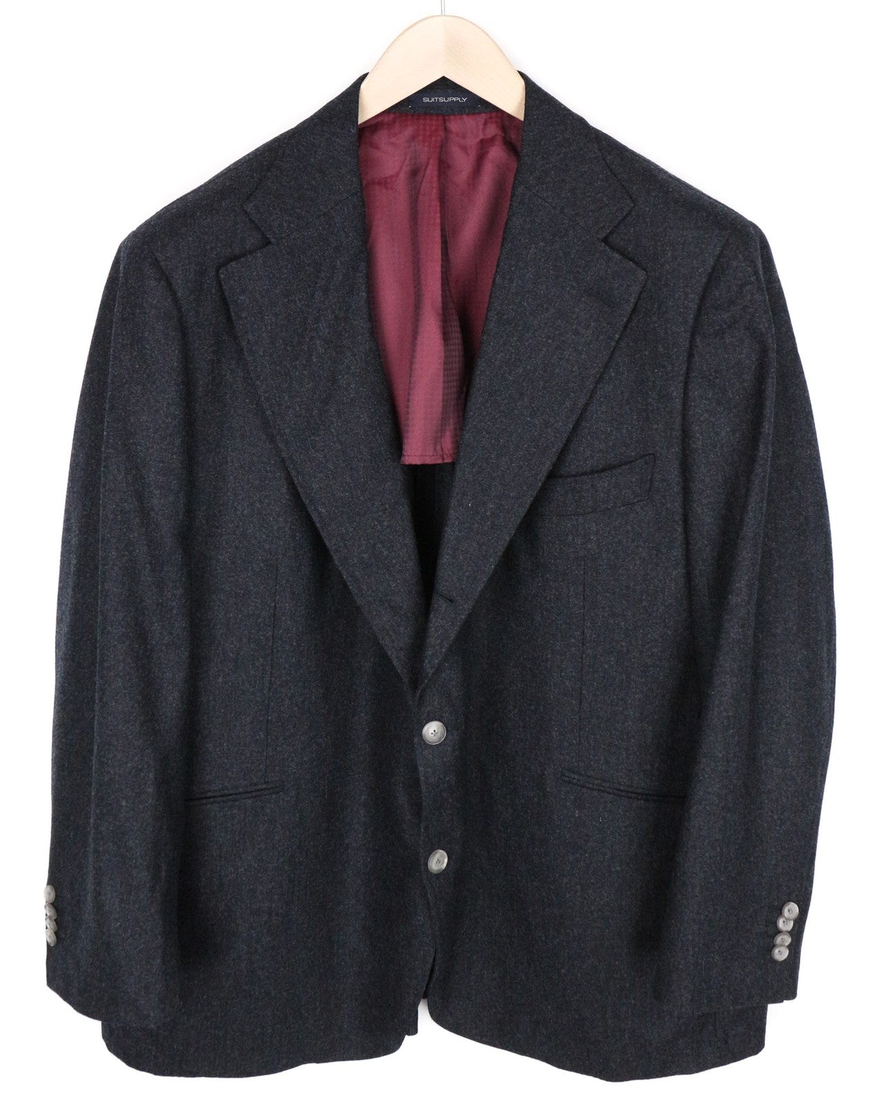 SUITSUPPLY La Spalla Men's Blazer UK56S Grey Pure Wool Classic Single Breasted