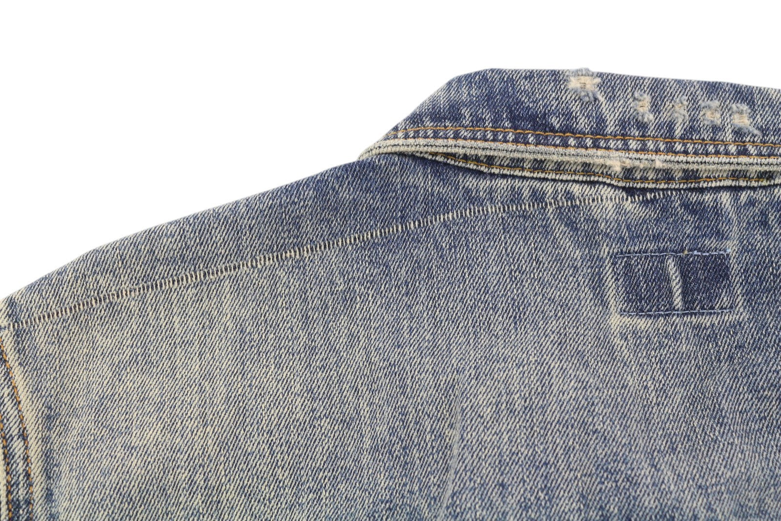 NUDIE JEANS Billy Men Jacket M Shimmering Indigo Button-Up Ripped Faded Denim