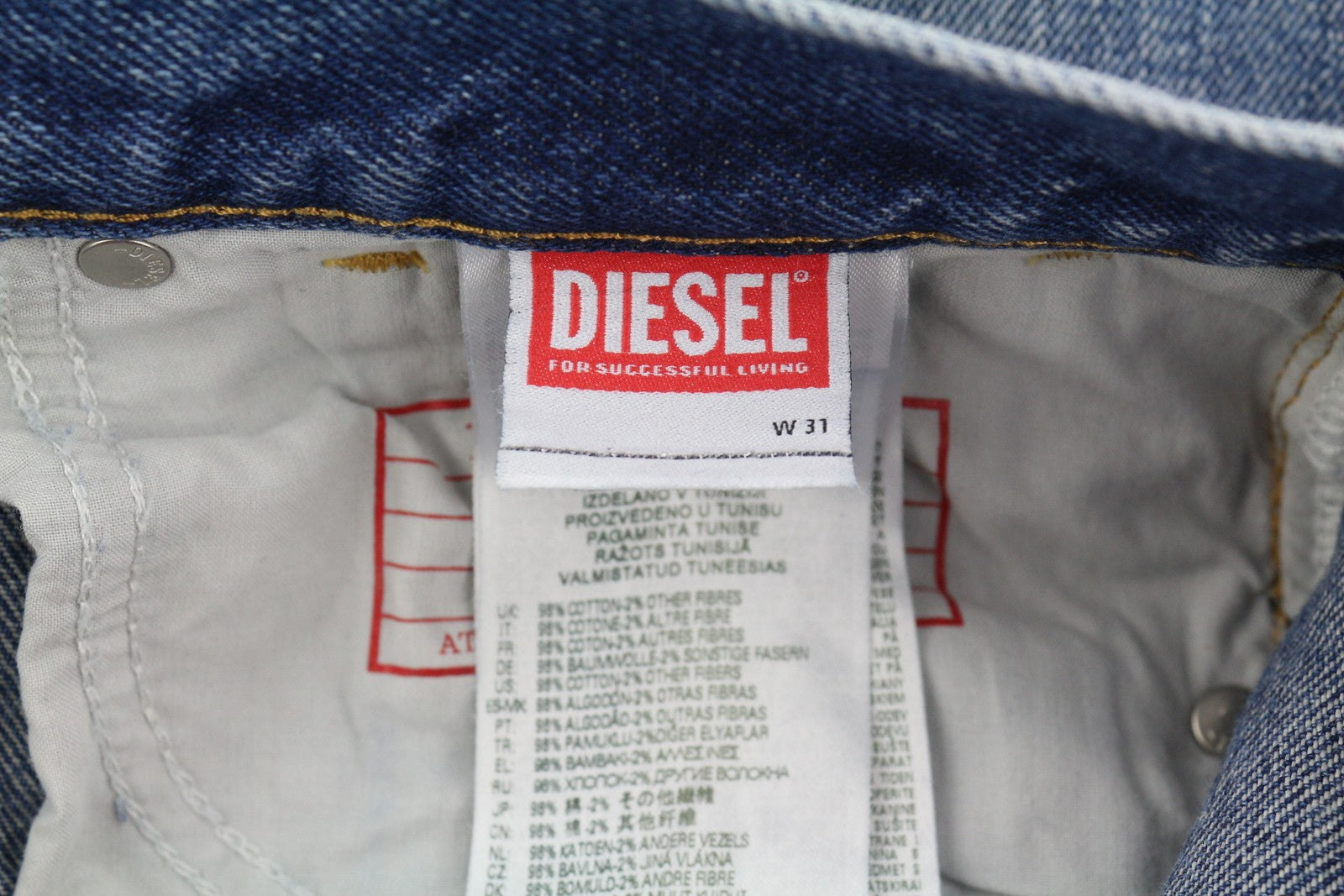 DIESEL 1995 09E02 Men Jeans W31/L30 Blue Distress Ripped Slim Straight RRP$375