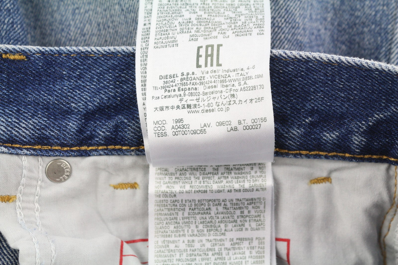 DIESEL 1995 09E02 Men Jeans W31/L30 Blue Distress Ripped Slim Straight RRP$375