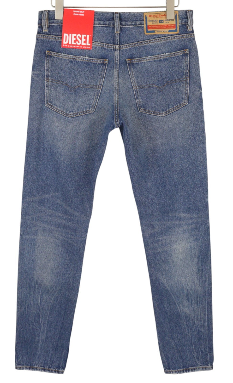 DIESEL 1995 09E02 Men Jeans W31/L30 Blue Distress Ripped Slim Straight RRP$375