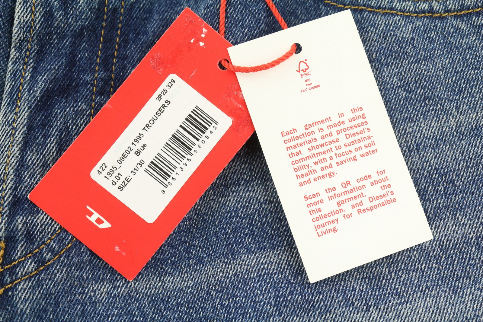 DIESEL 1995 09E02 Men Jeans W31/L30 Blue Distress Ripped Slim Straight RRP$375