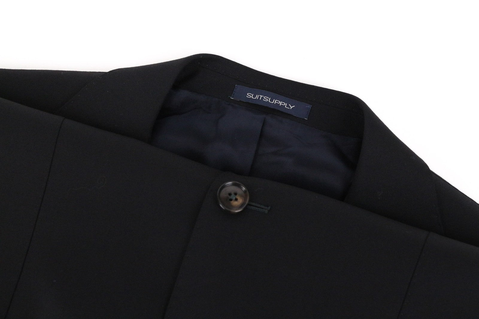 SUITSUPPLY Sienna Men's Blazer UK38L Black Pure Wool S150 Single-Breasted