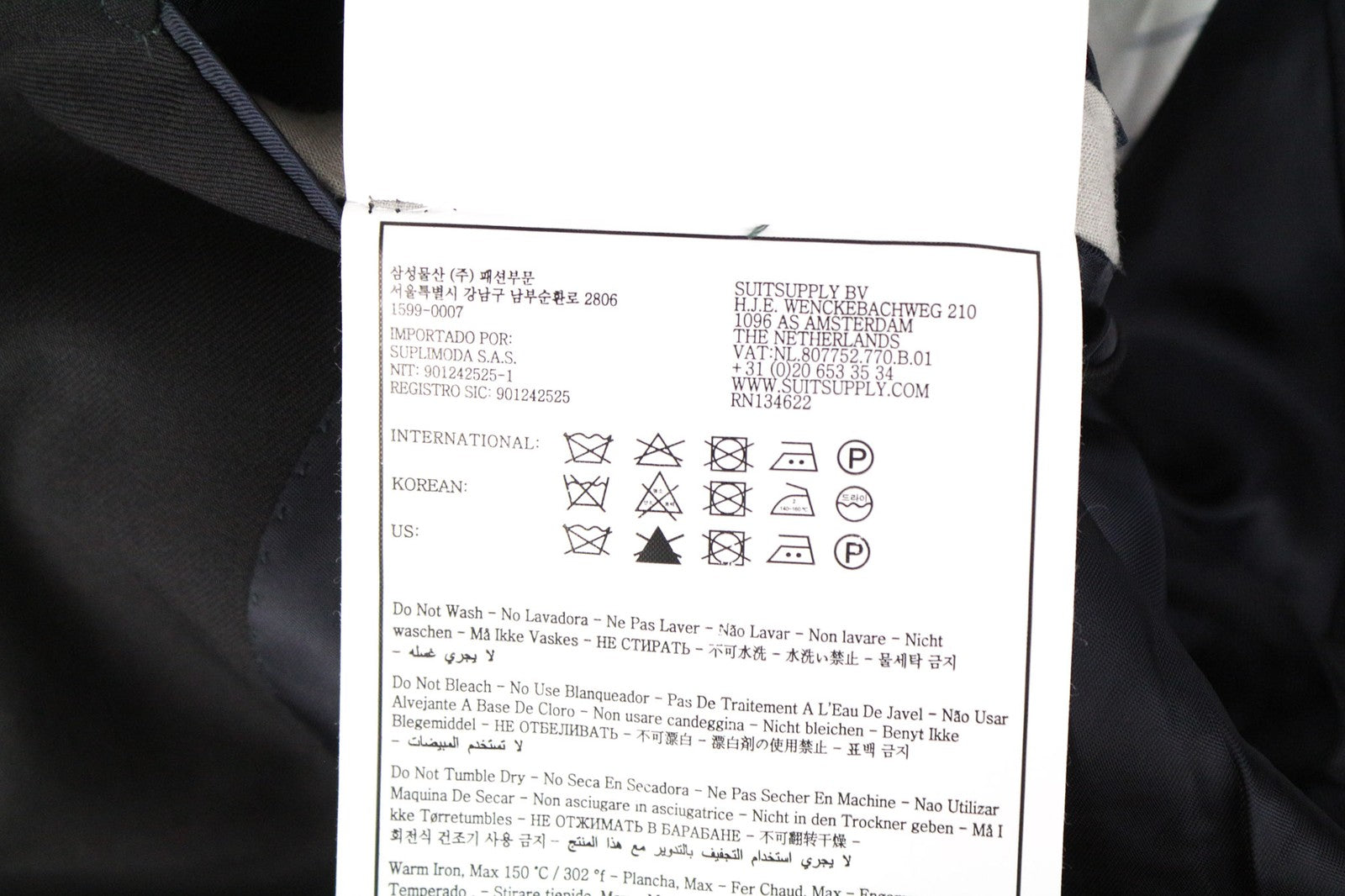 SUITSUPPLY Sienna Men's Blazer UK38L Black Pure Wool S150 Single-Breasted