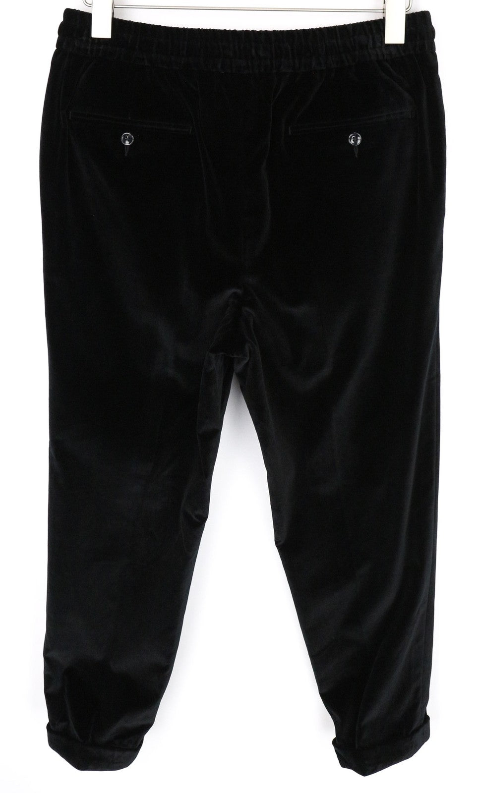 SUITSUPPLY Brescia Men's Trousers UK32S Black Velvet Formal Pleated Cotton