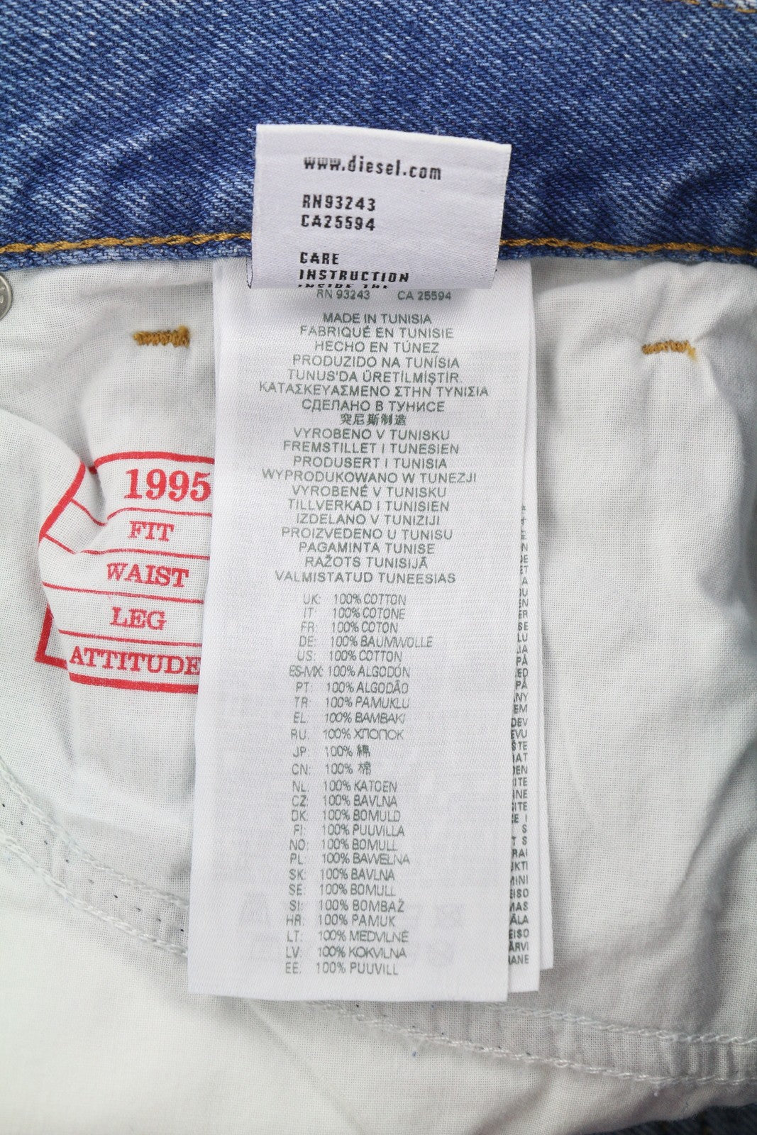 DIESEL 1995 007F5 Men Jeans W29/L32 Slim Fit Straight Leg Logo Print RRP€250