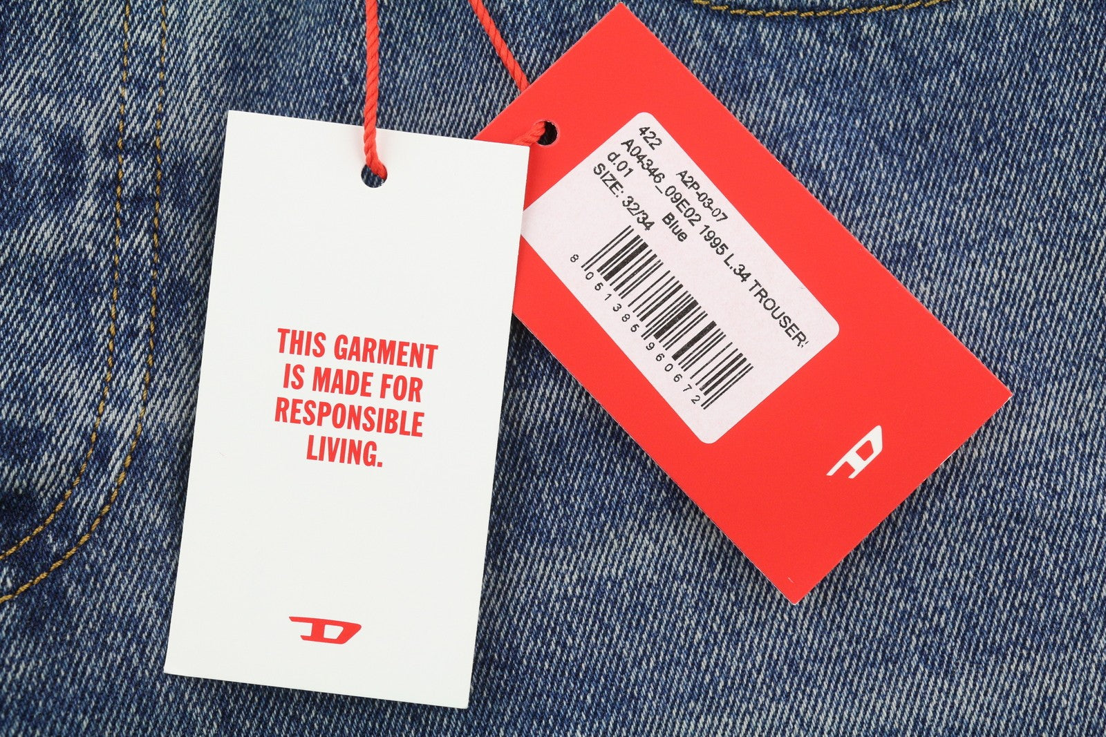 DIESEL 1995 09E02 Men Jeans W32/L34 Blue Distress Ripped Slim Straight RRP$375