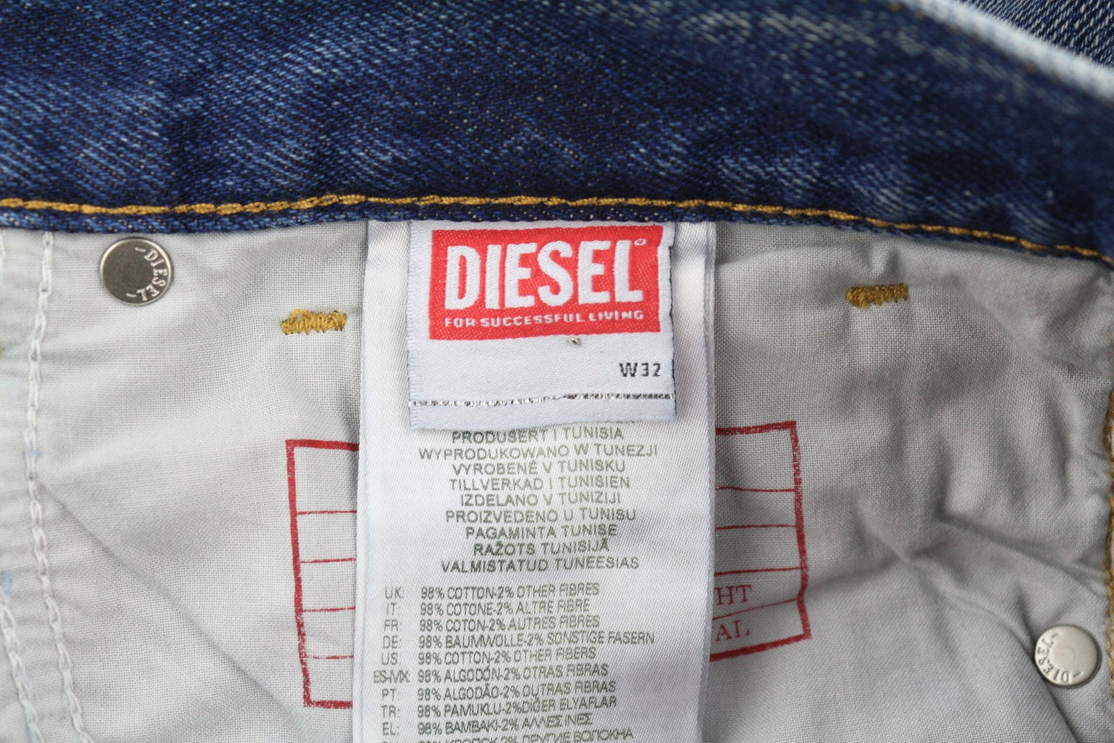 DIESEL 1995 09E02 Men Jeans W32/L34 Blue Distress Ripped Slim Straight RRP$375