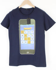 VKING Men's T-Shirt S Pure Cotton Jersey Blue Graphic Logo Round Neck Tee