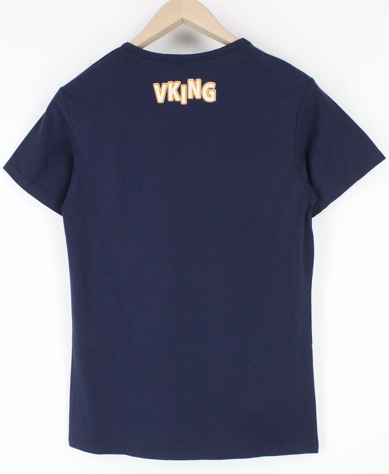 VKING Men's T-Shirt S Pure Cotton Jersey Blue Graphic Logo Round Neck Tee