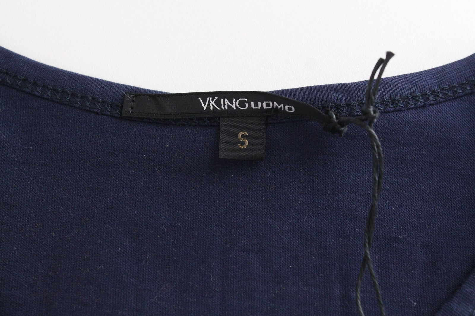 VKING Men's T-Shirt S Pure Cotton Jersey Blue Graphic Logo Round Neck Tee